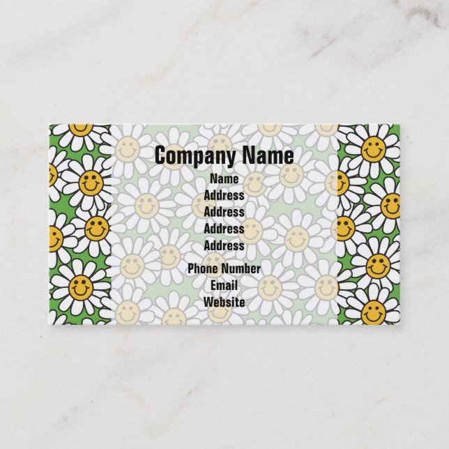 Carte De Visite Motif de fleurs de marguerite (Devant)
