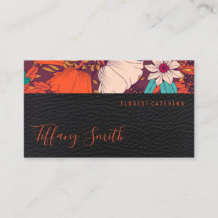 Carte De Visite Motif de fleurs d'illustration   Cuir