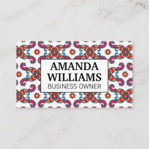 Carte De Visite Motif de fleurs Paisley