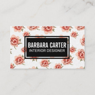 Carte De Visite Motif de fleurs roses