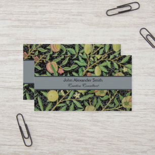 Carte De Visite Motif de fruit de grenade foncée de William Morris