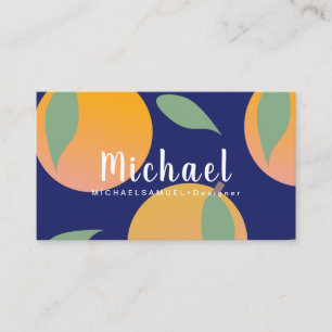 Carte De Visite Motif de fruit orange bleu gras