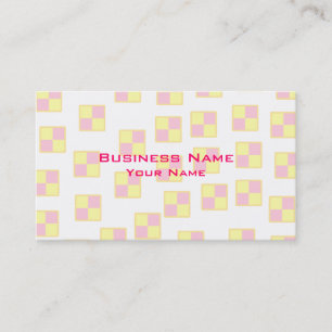 Carte De Visite Motif de gâteau de Battenburg. Rose et jaune