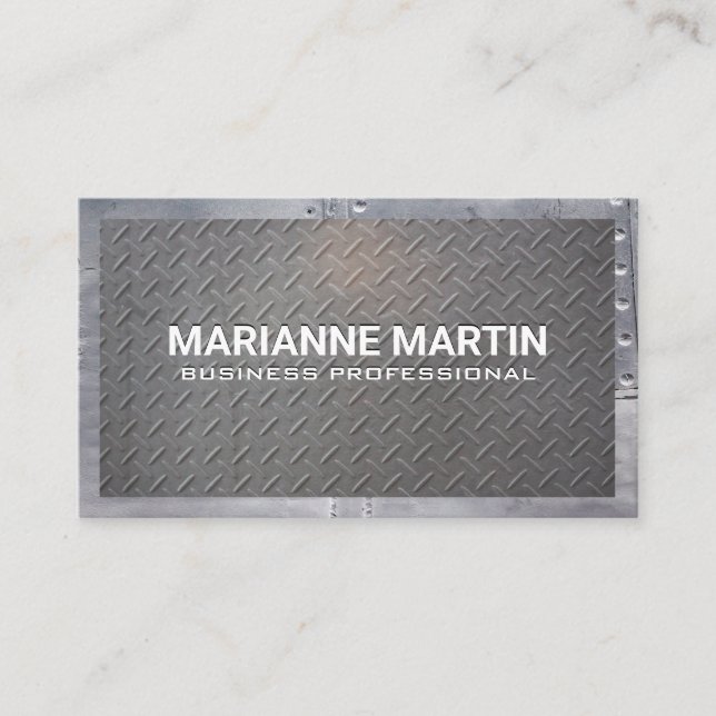 Carte De Visite Motif de grille métallique | Rivets (Devant)