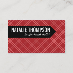 Carte De Visite Motif de hachage   Rouge