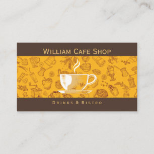 Carte De Visite Motif de la cafétéria   Café Restaurant