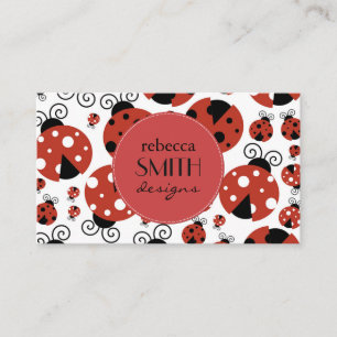 Carte De Visite Motif De Ladybugs, Mignons Ladybugs, Red Ladybugs