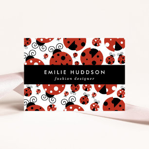 Carte De Visite Motif De Ladybugs, Mignons Ladybugs, Red Ladybugs