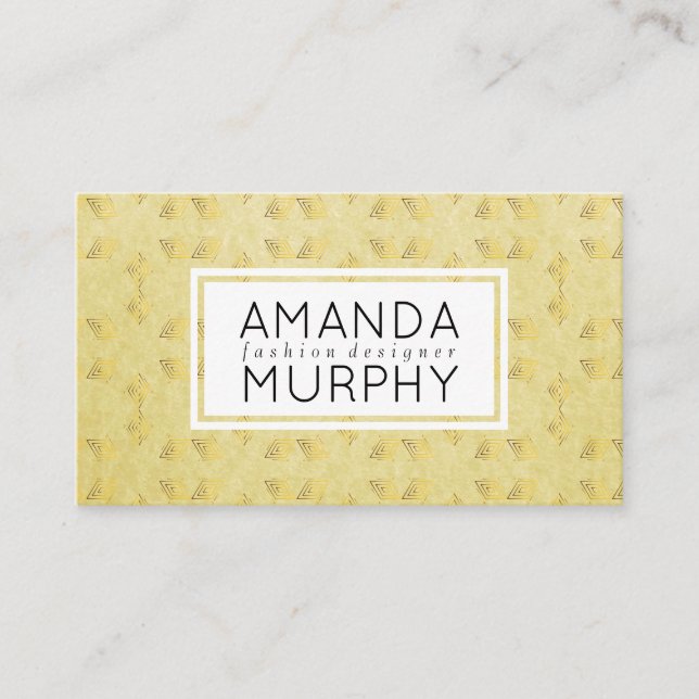 Carte De Visite Motif de luxe Golden Geometry (Devant)