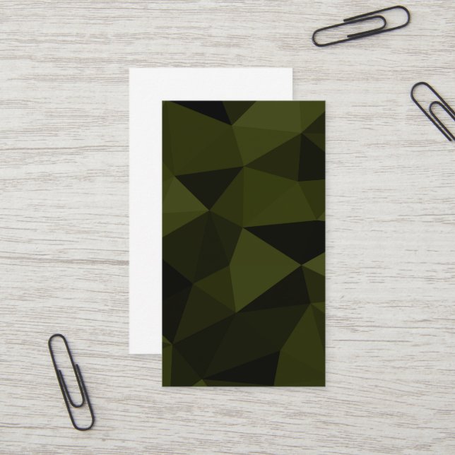 Carte De Visite Motif de maillage géométrique noir foncé de l'armé (Devant/Arrière en situation)