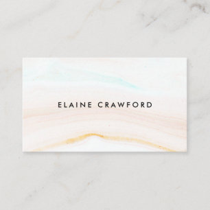 Carte De Visite Motif de marbre crème en pastel mou moderne