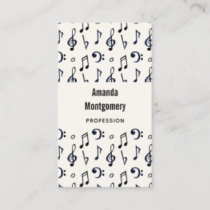Carte De Visite Motif de notes musicales mignonnes