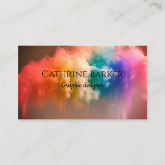 Carte De Visite Motif de nuage de fumée arc-en-ciel