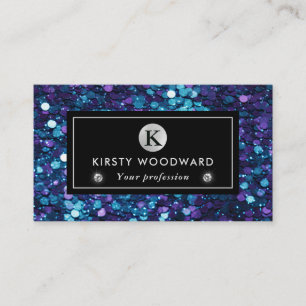 Carte De Visite Motif de paillettes de sirène violettes et bleues
