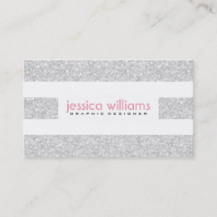 Carte De Visite Motif de Parties scintillant blanches