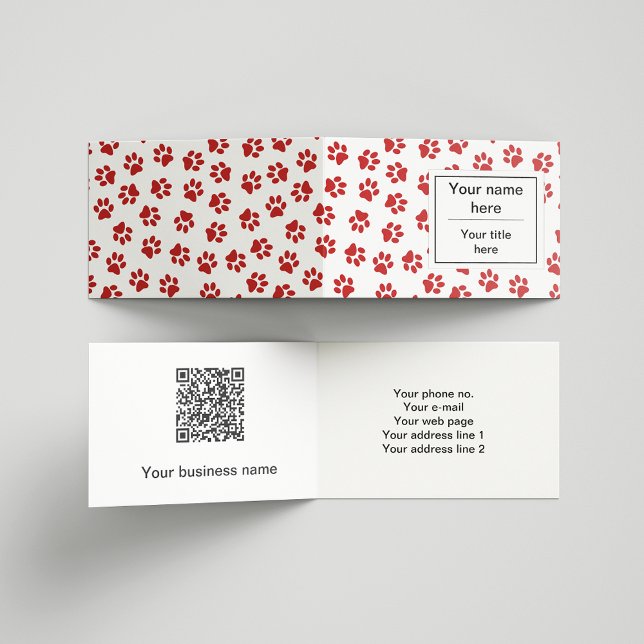 Carte De Visite Motif De Pâtes, Patrouilles De Chien, Paws De Chat (Créateur téléchargé)
