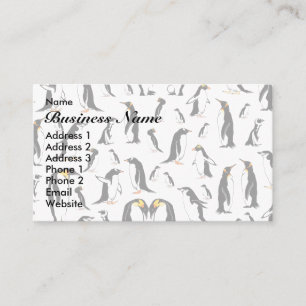 Carte De Visite Motif de pingouin noir et blanc