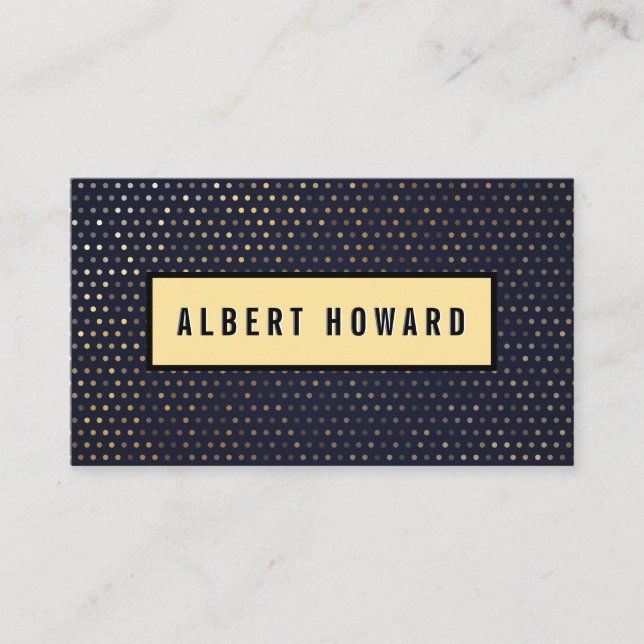 Carte De Visite Motif de point de Polka Gold (Devant)