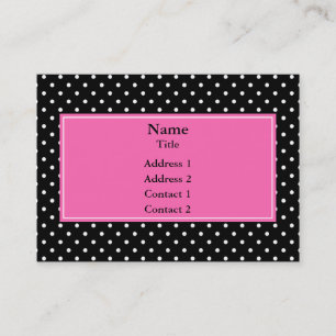 Carte De Visite Motif de points Polka blanc et noir