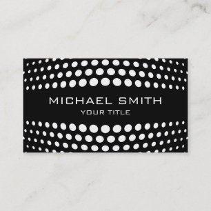Carte De Visite Motif de points Polka blanc professionnel