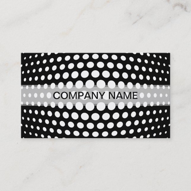 Carte De Visite Motif de points Polka blanc professionnel (Devant)