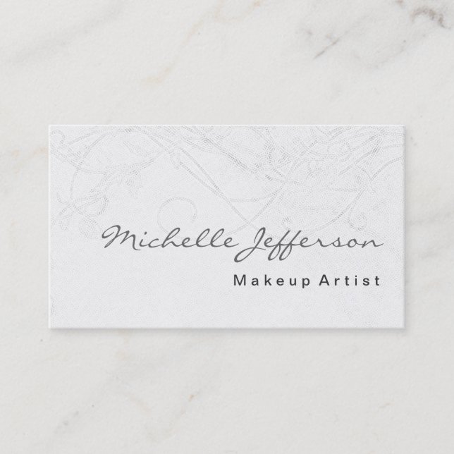 Carte de visite Motif de script de maquillage (Devant)