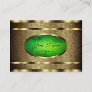 Carte De Visite Motif de serpent doré clinquant en marbre vert