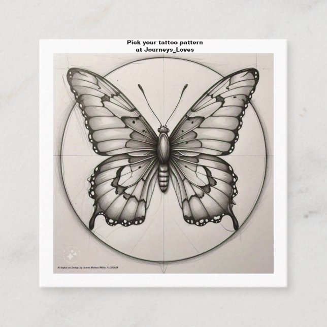 Carte de visite Motif de tatouage (Devant)