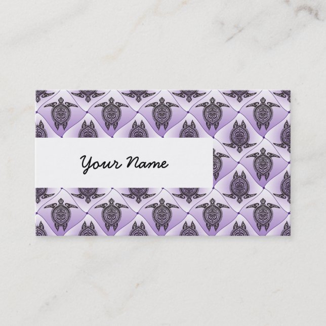 Carte De Visite Motif de tortues de mer chamanique - violet (Devant)