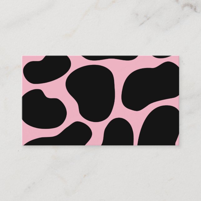 Carte De Visite Motif de vache dans le rose et le noir (Devant)