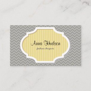 Carte De Visite Motif de zigzag, motif de Chevron - gris