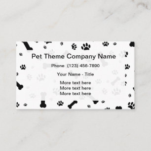 Carte De Visite Motif d'empreinte de patte de service d'animal
