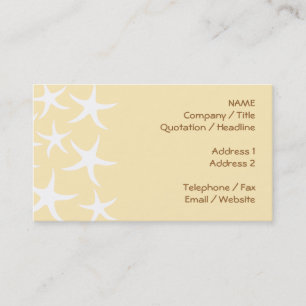 Carte De Visite Motif des étoiles de mer dans le blanc et le jaun