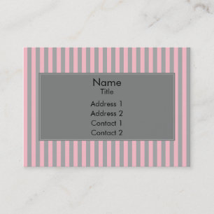 Carte De Visite Motif des rayures rose et gris