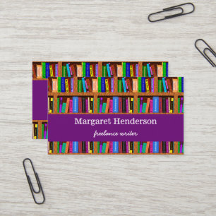 Carte De Visite Motif d'étagère de promotion de livre