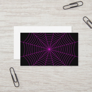 Carte De Visite Motif d'Halloween noir et néon rose araignée