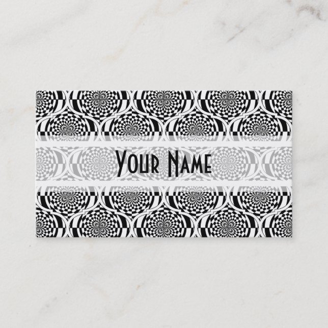 Carte De Visite Motif d'hypnose noir blanc + vos idées (Devant)