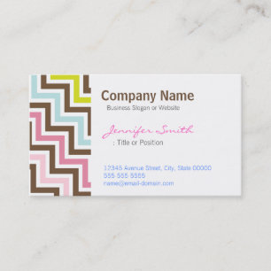 Carte De Visite Motif diagonal de Chevron de zigzag de couleurs