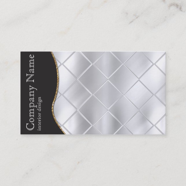 Carte de visite Motif Diamant noir et argent (Devant)