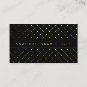 Carte De Visite Motif Diamant Or moderne Noir Rendez-vous