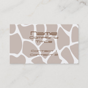 Carte De Visite Motif d'impression de girafe en Brown