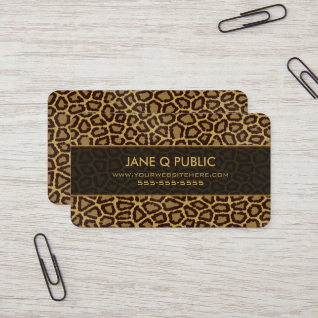 Carte De Visite Motif d'impression Jaguar (Devant/Arrière en situation)