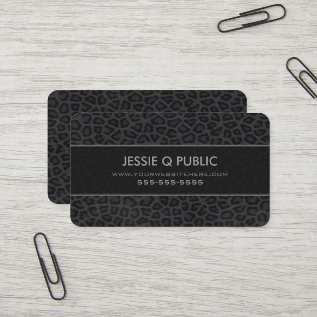 Carte De Visite Motif d'impression Panther (Devant/Arrière en situation)