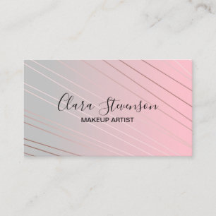 Carte De Visite Motif d'or, rose et gris rose chic de gradient