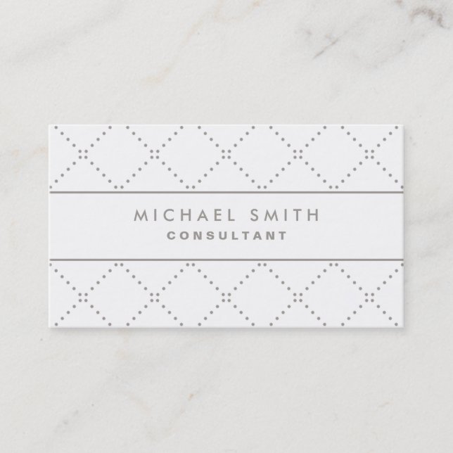 Carte De Visite Motif Dot Élégant Professionnel Blanc Simple (Devant)