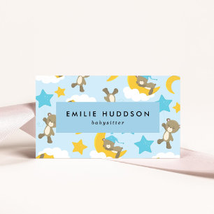 Carte De Visite Motif D'Ours, Babysitter, Garderie, Garde D'Enfant