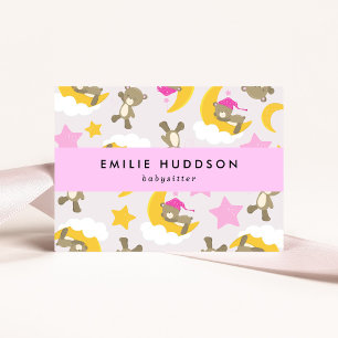 Carte De Visite Motif D'Ours, Babysitter, Garderie, Garde D'Enfant