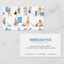 Carte de visite Motif du service de nettoyage à do