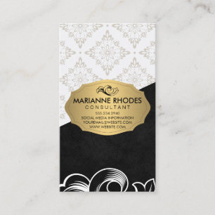 Carte De Visite Motif élégant / Or avec élément / bloc couleur
