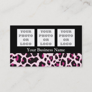 Carte De Visite Motif empreinte de léopard rose